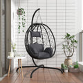 Fauteuil Suspendu Œuf Anthracite avec Coussin – Design Cocon Confort