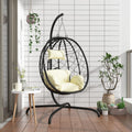 Fauteuil Suspendu Œuf Crème avec Coussin – Design Cocon Confort
