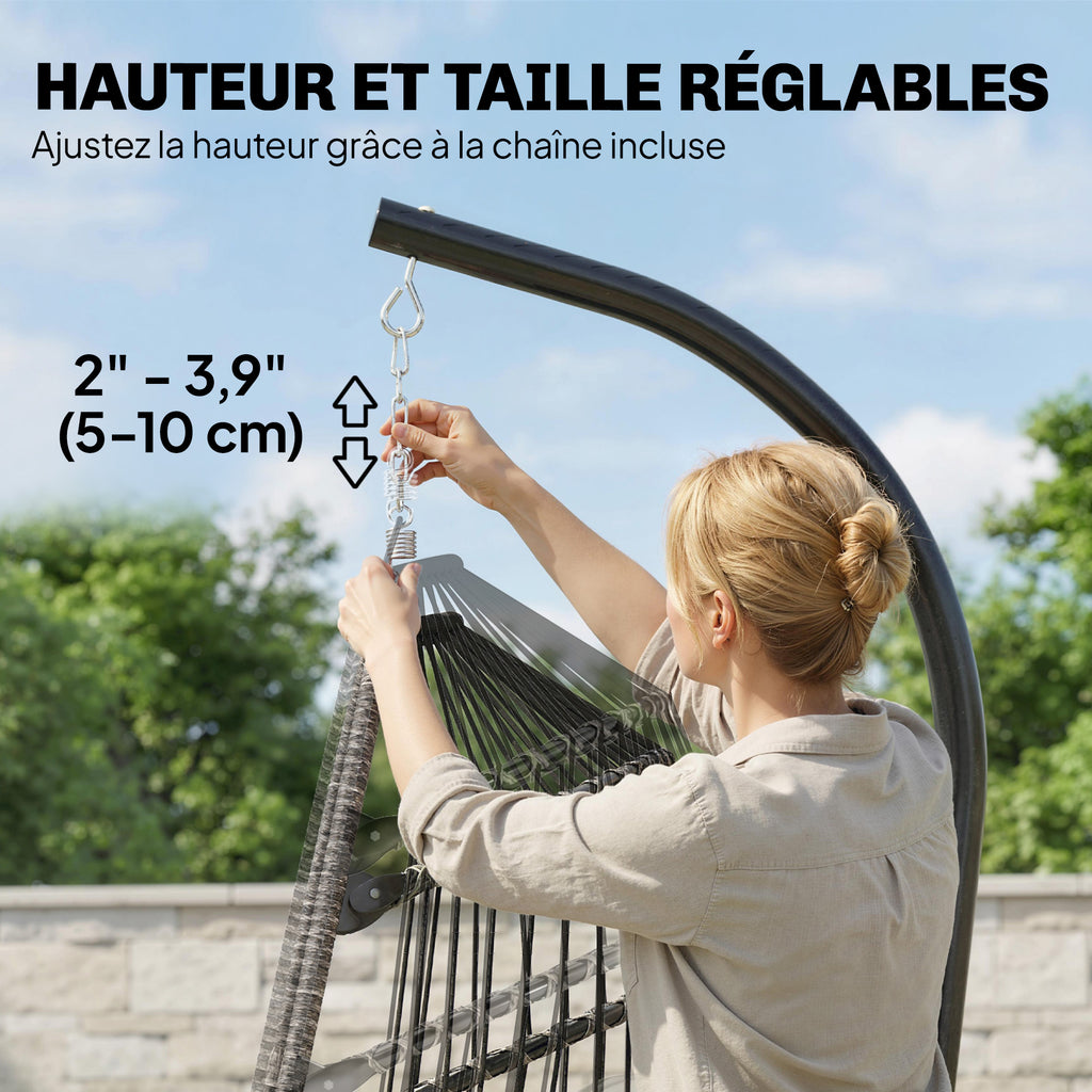 Fauteuil Suspendu Œuf avec Repose-Pieds Rétractable – Chaise Suspendue Confort